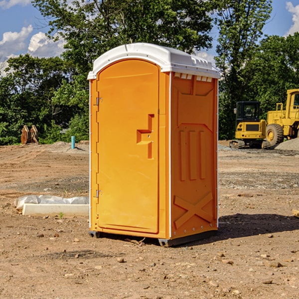 how often are the portable restrooms cleaned and serviced during a rental period in Woodville California